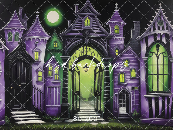 Ghost with the Most Village Beetle Holloween Photo Backdrop