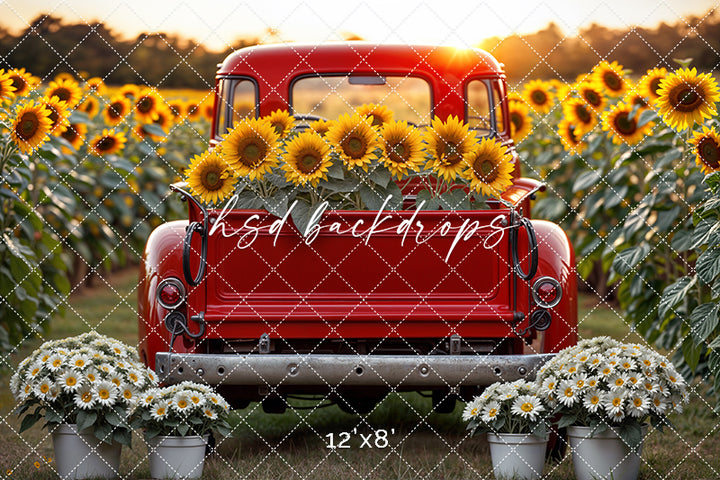 Sunset Sunflower Truck