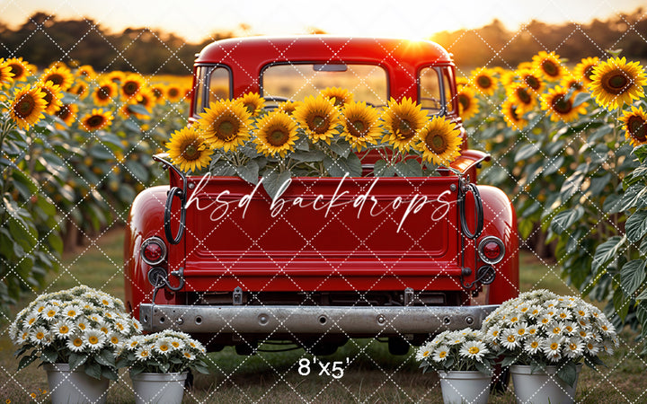 Sunset Sunflower Truck