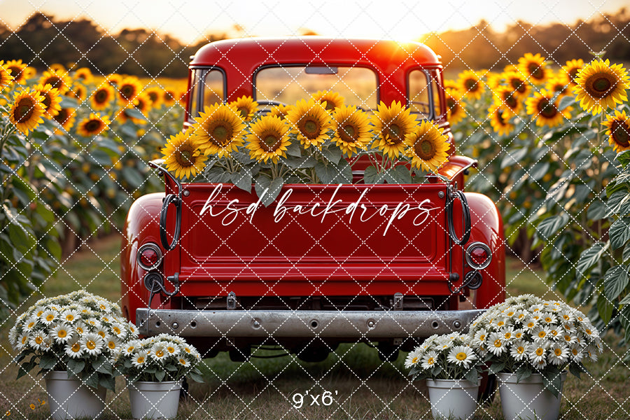 Sunset Sunflower Truck