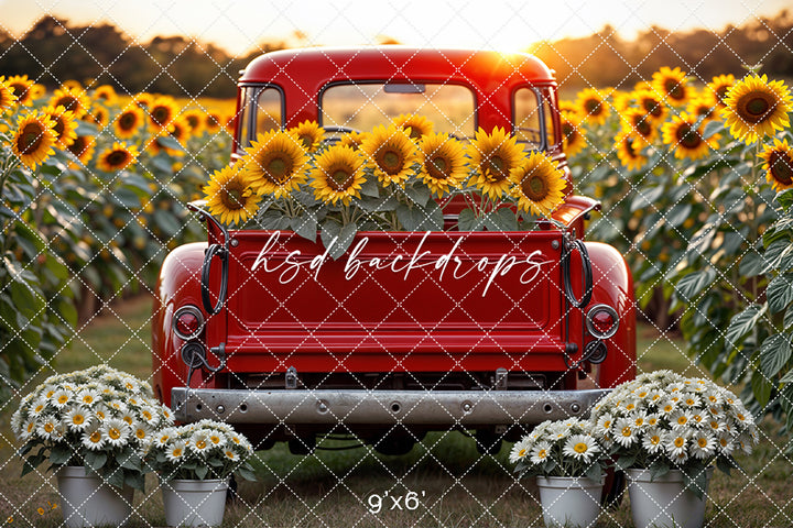 Sunset Sunflower Truck