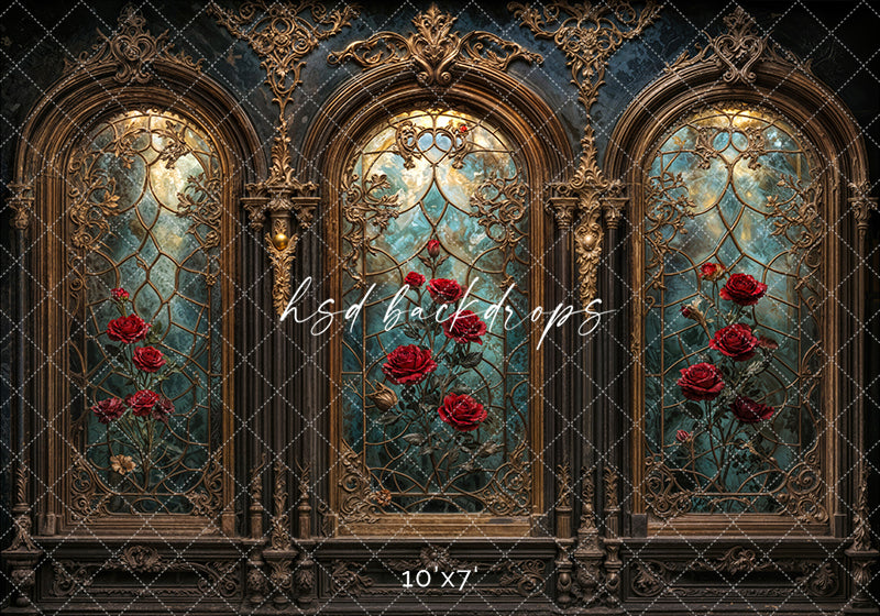 Midnight in the West Wing – Enchanted Rose Window Backdrop