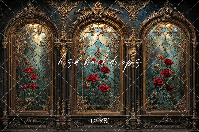 Midnight in the West Wing – Enchanted Rose Window Backdrop
