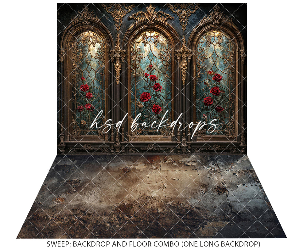 Midnight in the West Wing – Enchanted Rose Window Backdrop