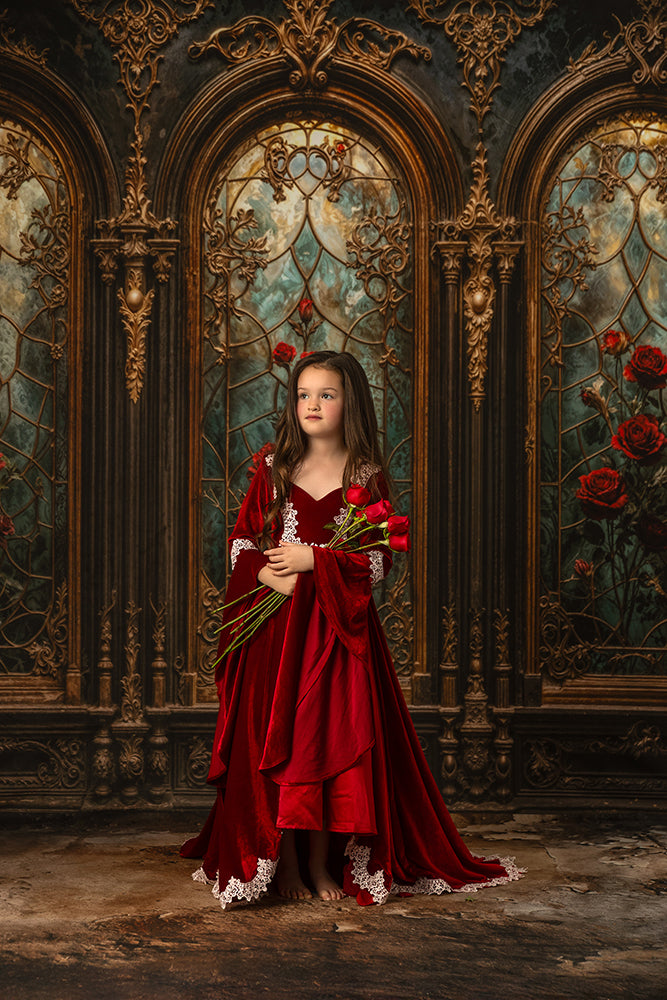 Midnight in the West Wing – Enchanted Rose Window Backdrop
