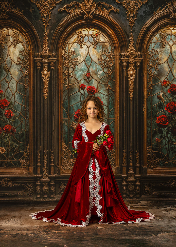Midnight in the West Wing – Enchanted Rose Window Backdrop