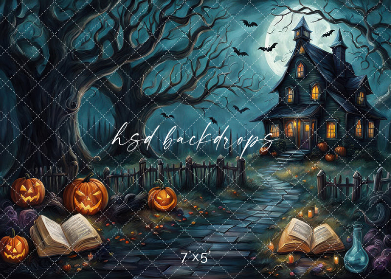 Pumpkins & Potions Lane Halloween Photography Backdrop