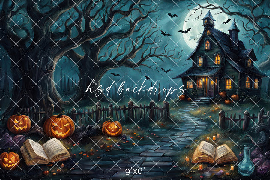 Pumpkins & Potions Lane Halloween Photography Backdrop