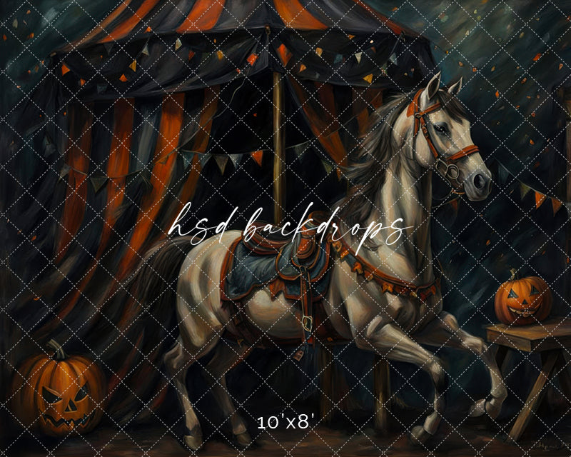 Midnight Carnival Ride Halloween Photo Background