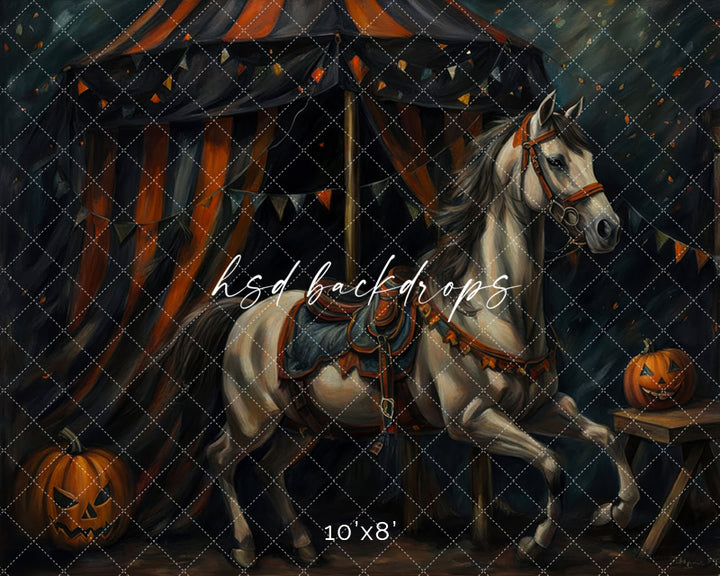 Midnight Carnival Ride Halloween Photo Background