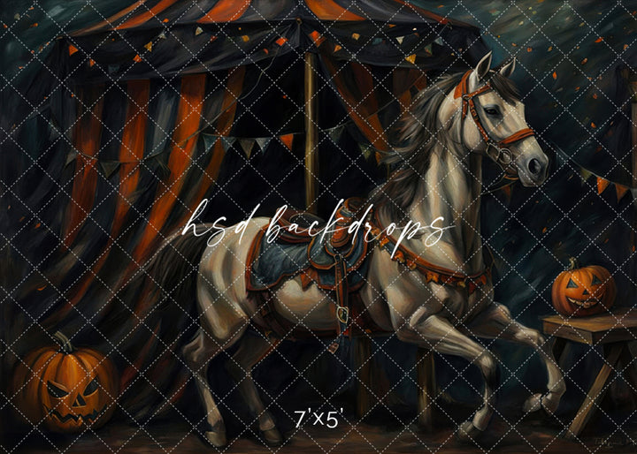 Midnight Carnival Ride Halloween Photo Background