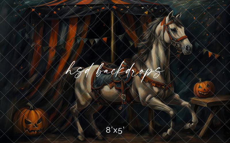 Midnight Carnival Ride Halloween Photo Background