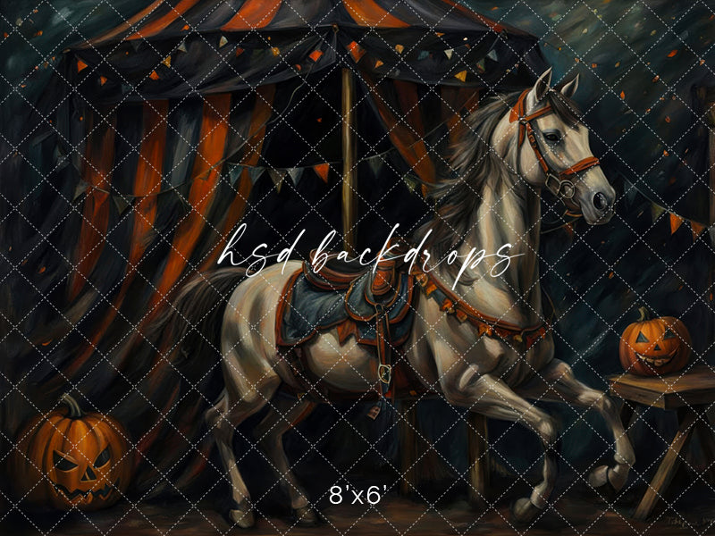 Midnight Carnival Ride Halloween Photo Background