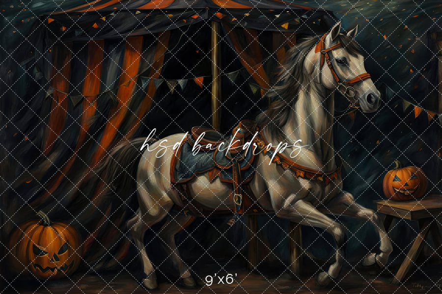 Midnight Carnival Ride Halloween Photo Background