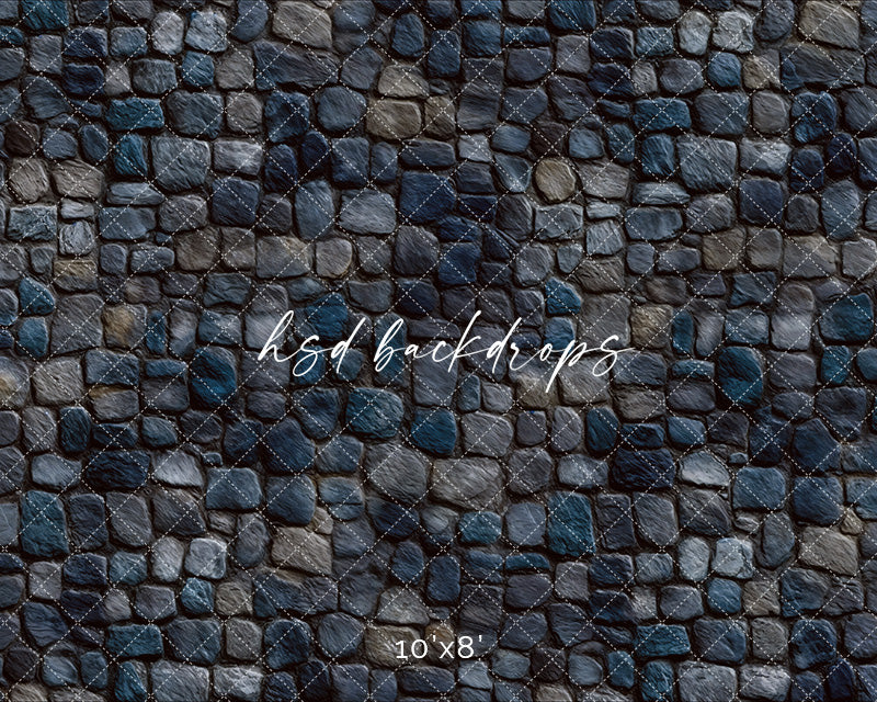 Midnight Stone Path – Dark Castle Stone Floor Backdrop