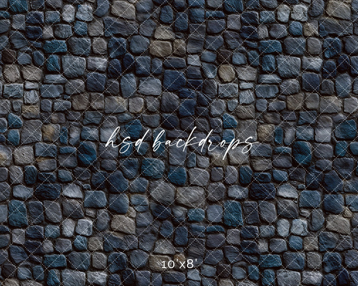 Midnight Stone Path – Dark Stone Floor Photography Mat