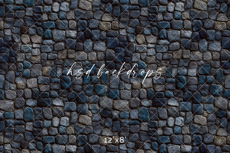 Midnight Stone Path – Dark Castle Stone Floor Backdrop
