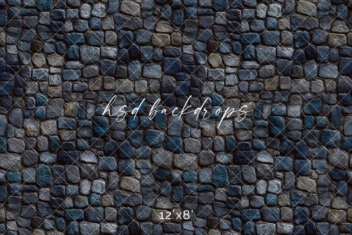 Midnight Stone Path – Dark Castle Stone Floor Backdrop