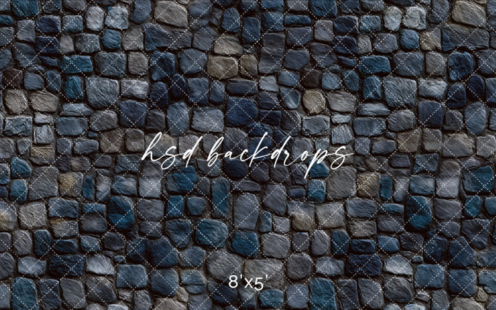 Midnight Stone Path – Dark Castle Stone Floor Backdrop