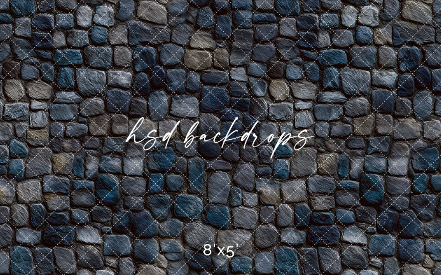 Midnight Stone Path – Dark Stone Floor Photography Mat