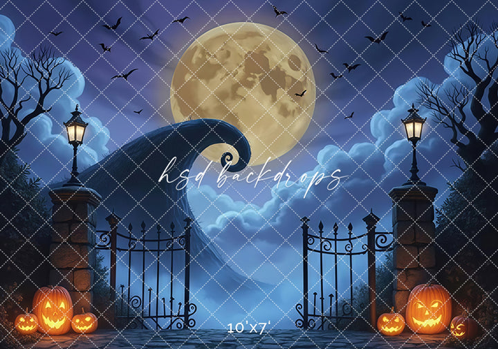 Moonlit Gate & Spiral Hill Backdrop