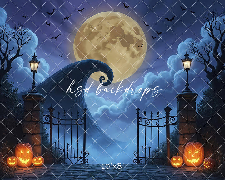 Moonlit Gate & Spiral Hill Backdrop