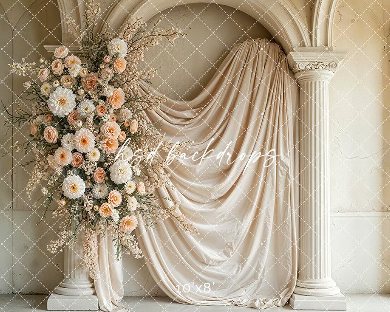 Elegant Arched Floral Columns (sweep options) - HSD Photography Backdrops