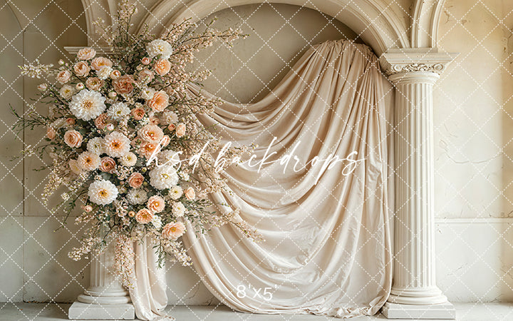 Elegant Arched Floral Columns (sweep options) - HSD Photography Backdrops