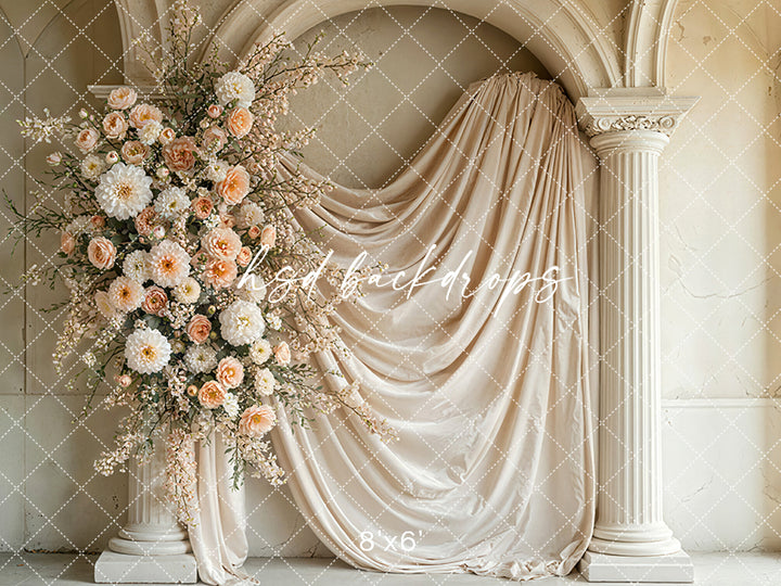 Elegant Arched Floral Columns (sweep options) - HSD Photography Backdrops