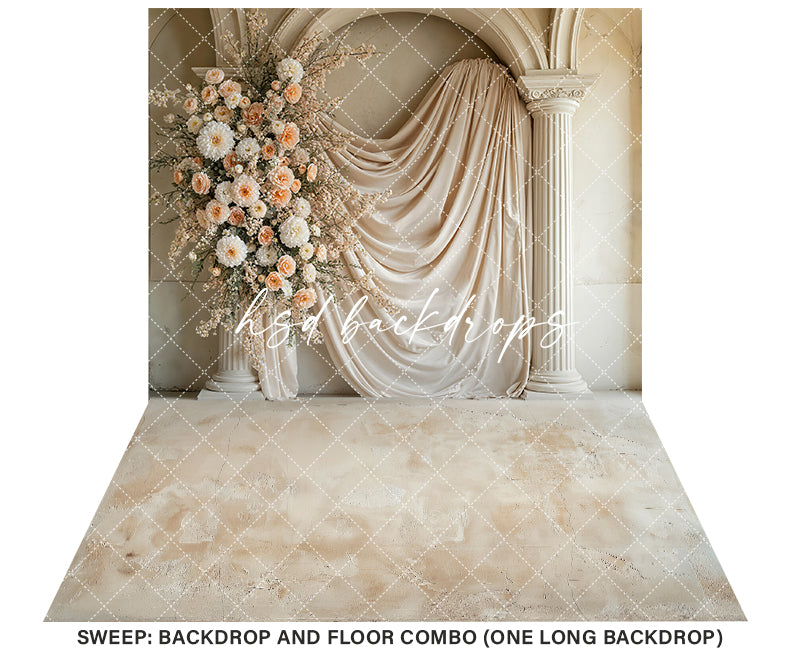Elegant Arched Floral Columns (sweep options) - HSD Photography Backdrops