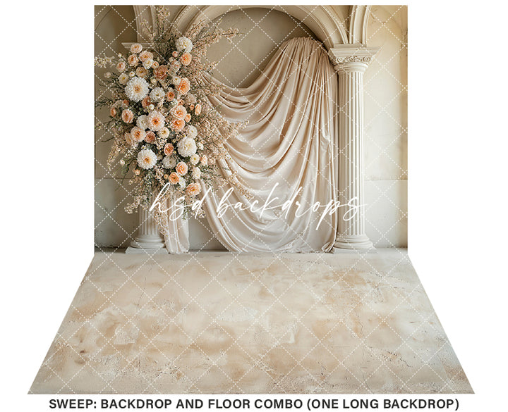 Elegant Arched Floral Columns (sweep options) - HSD Photography Backdrops