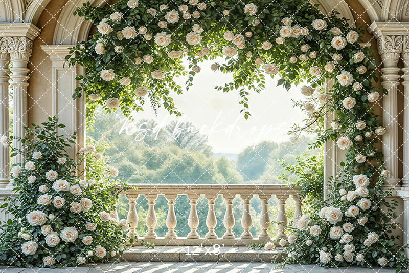Romantic Roses Balcony - HSD Photography Backdrops