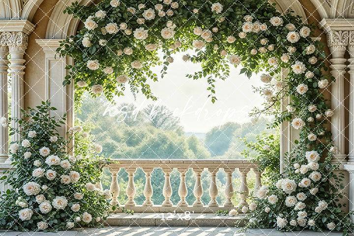 Romantic Roses Balcony - HSD Photography Backdrops