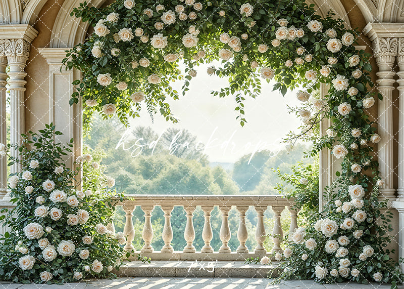 Romantic Roses Balcony - HSD Photography Backdrops