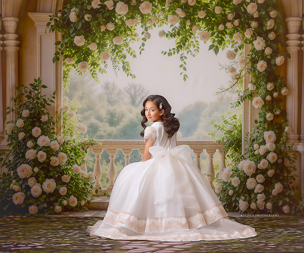 Romantic Roses Balcony - HSD Photography Backdrops
