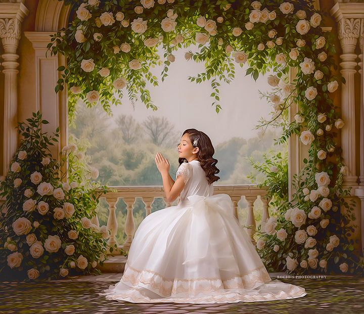 Romantic Roses Balcony - HSD Photography Backdrops