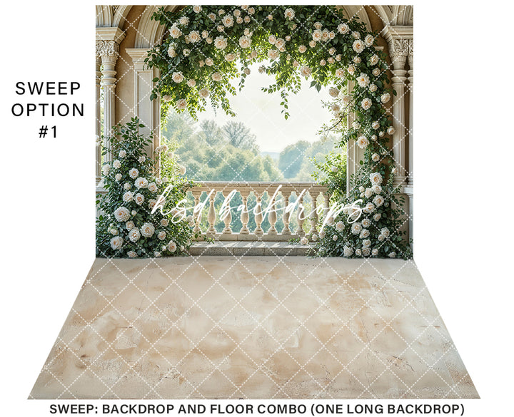 Romantic Roses Balcony - HSD Photography Backdrops