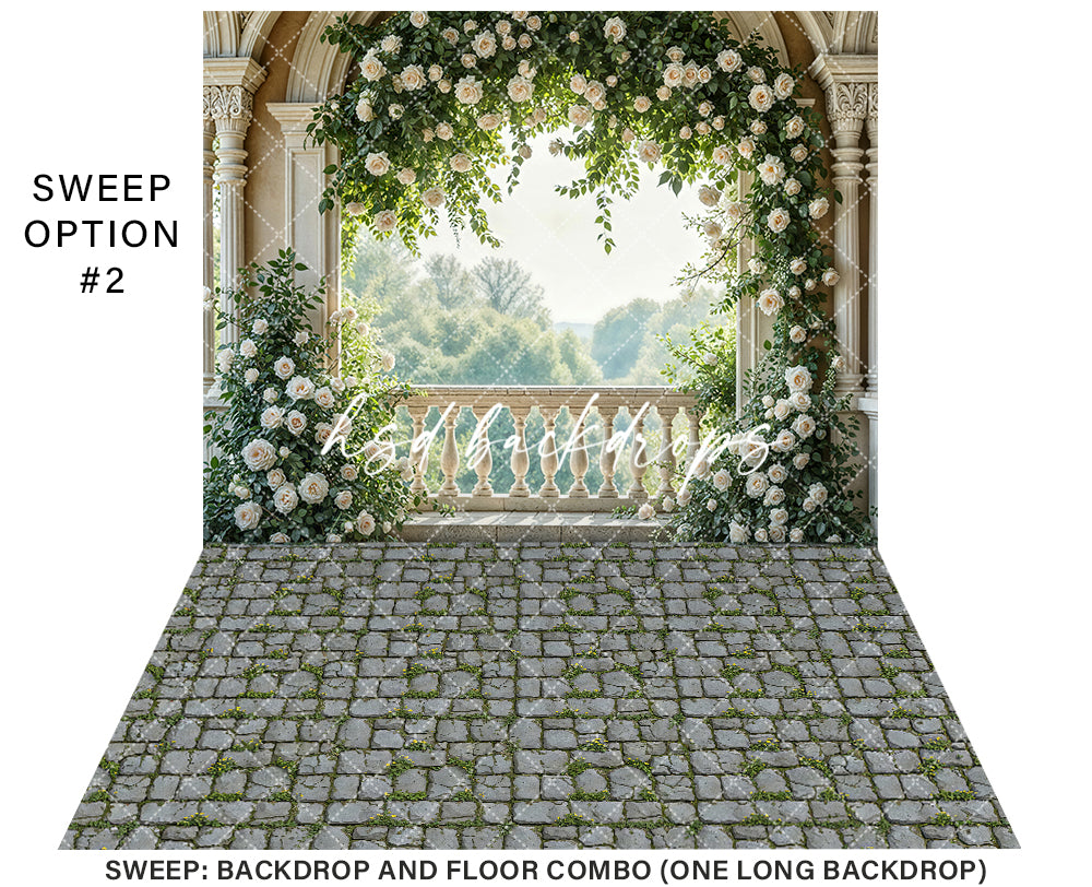 Romantic Roses Balcony - HSD Photography Backdrops