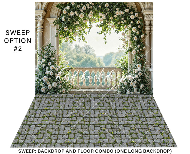 Romantic Roses Balcony - HSD Photography Backdrops