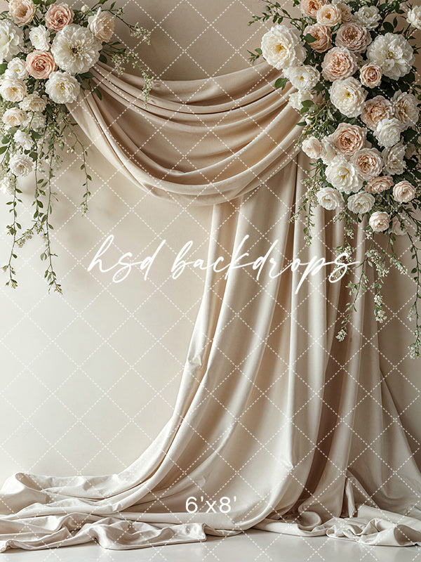 Peony Perfection Draped Fabric (sweep options) - HSD Photography Backdrops