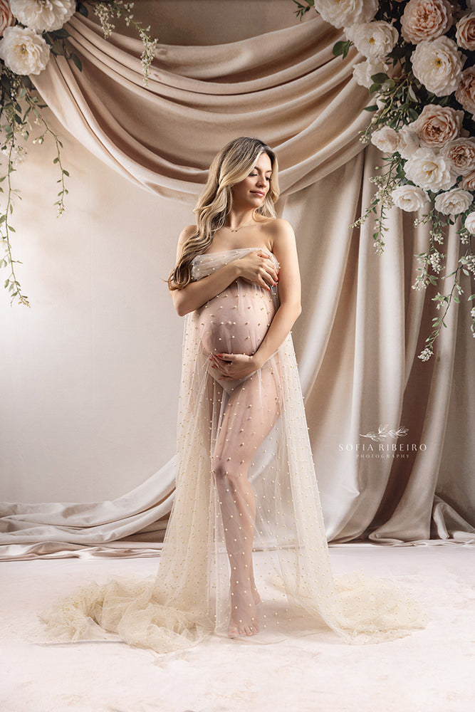 Peony Perfection Draped Fabric (sweep options) - HSD Photography Backdrops
