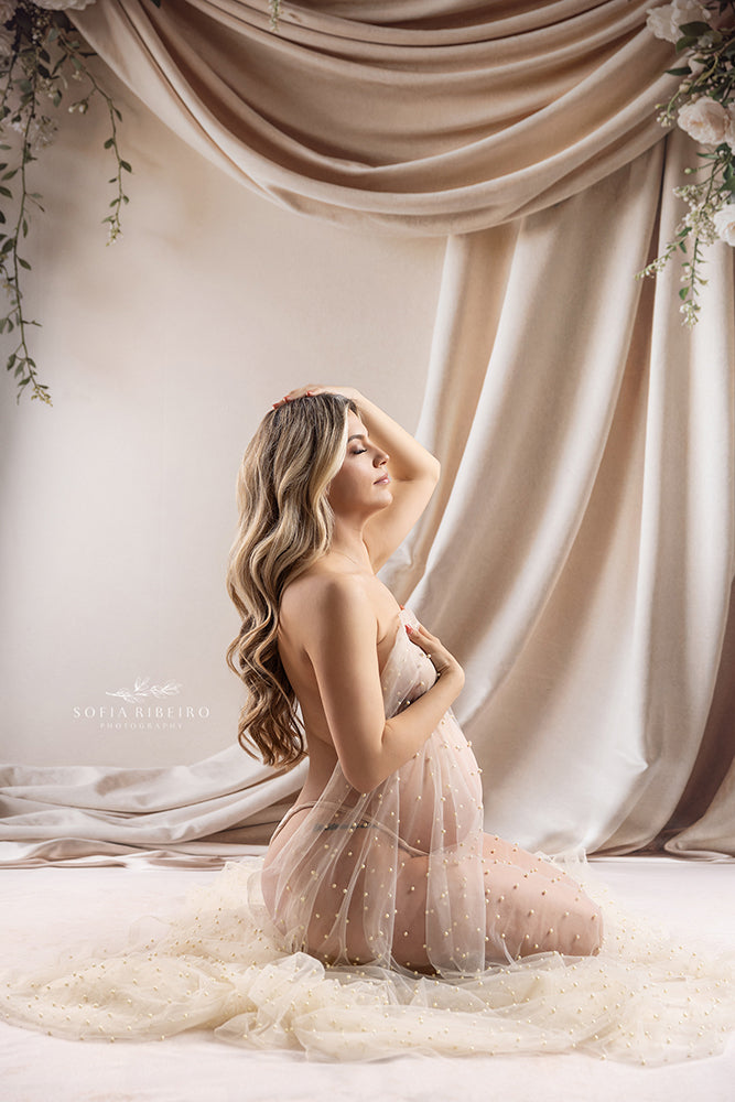 Peony Perfection Draped Fabric (sweep options) - HSD Photography Backdrops
