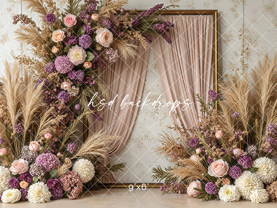 Pretty Purple Floral Frame (sweep options) - HSD Photography Backdrops
