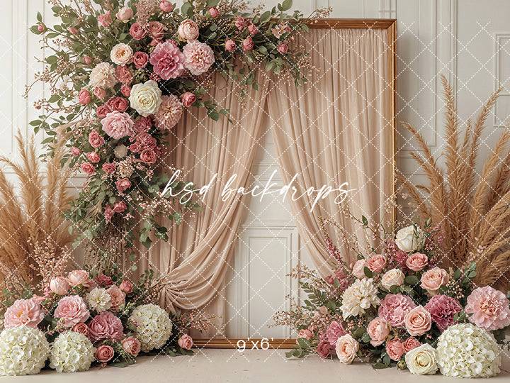 Boho Blooms Floral Frame (sweep options) - HSD Photography Backdrops