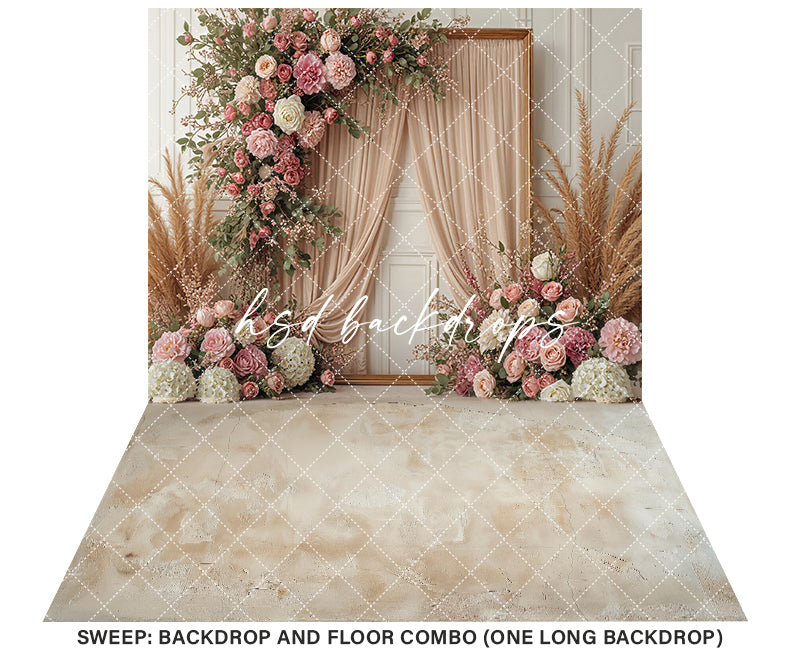 Boho Blooms Floral Frame (sweep options) - HSD Photography Backdrops