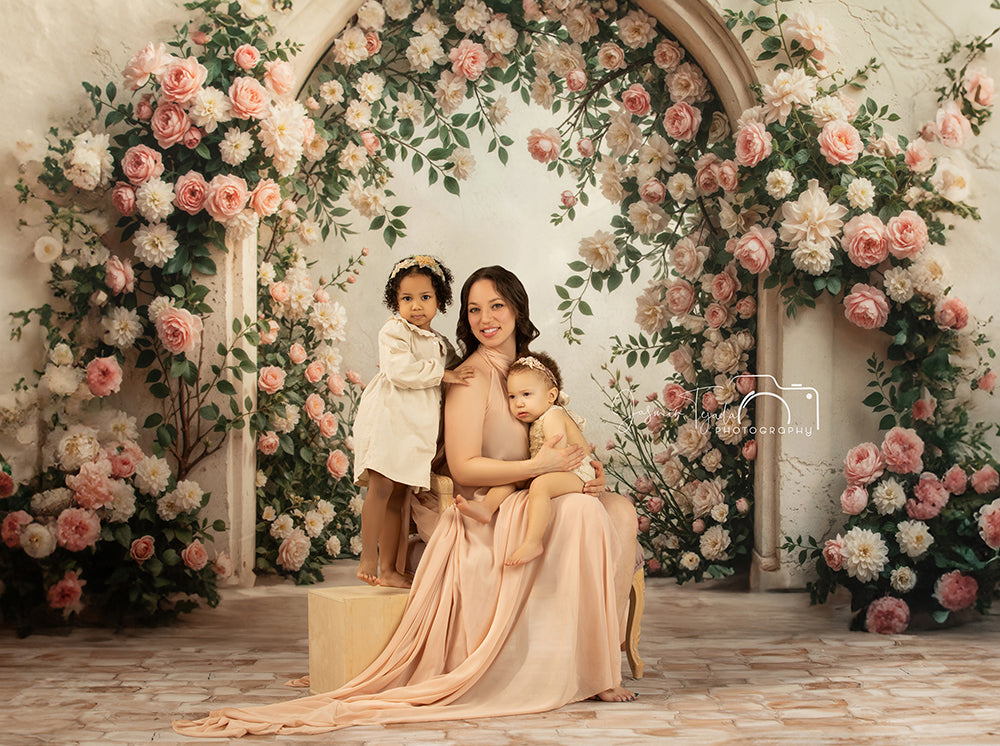 Arched Rose Garden Wall (sweep options) - HSD Photography Backdrops