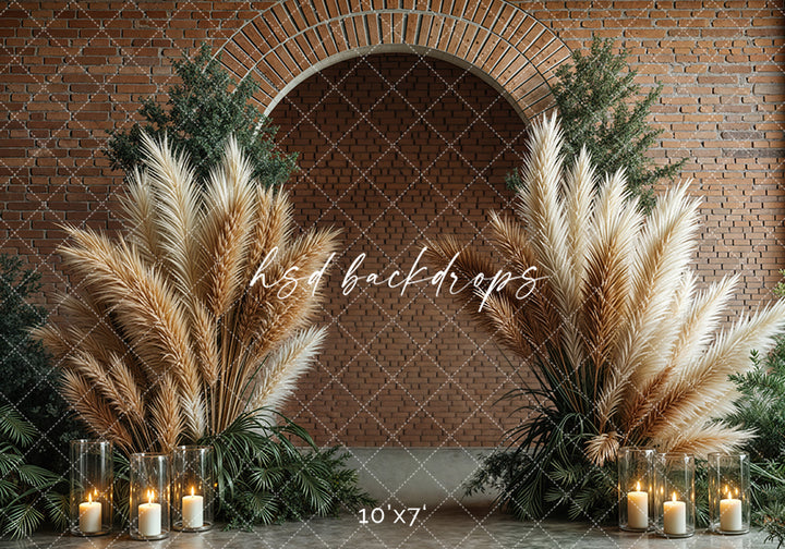 Boho Arch Brick Wall - HSD Photography Backdrops