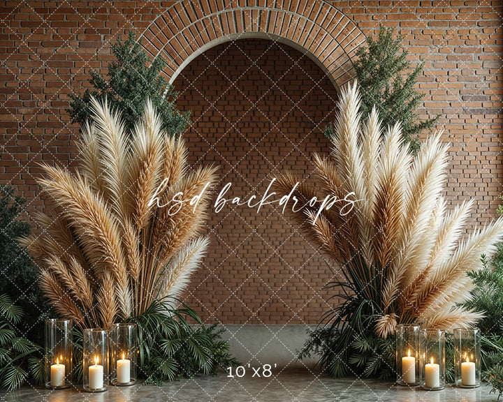Boho Arch Brick Wall - HSD Photography Backdrops
