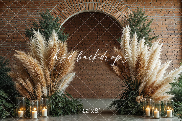Boho Arch Brick Wall - HSD Photography Backdrops