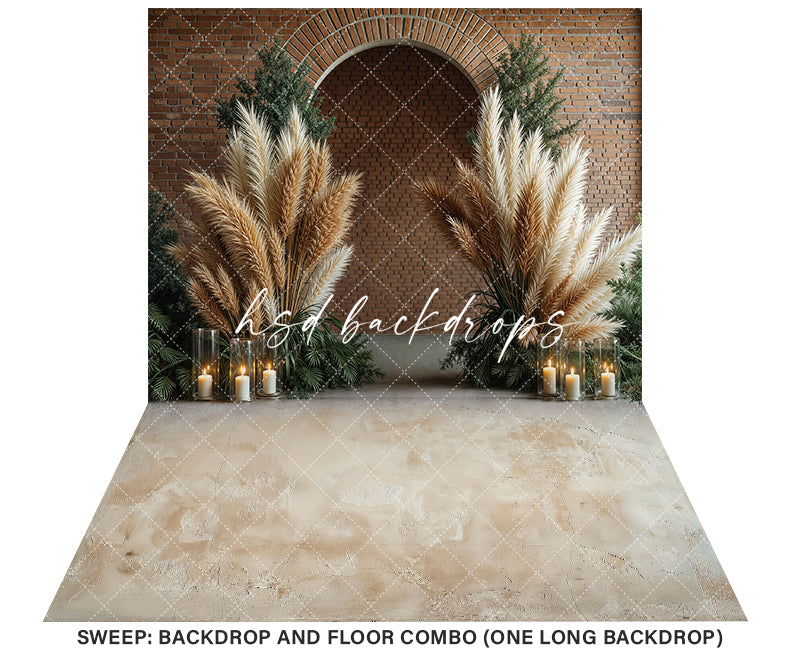 Boho Arch Brick Wall - HSD Photography Backdrops
